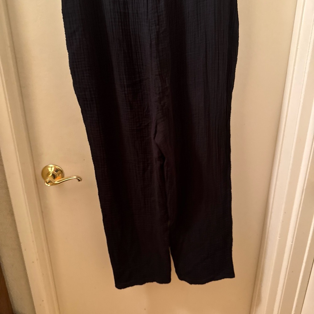 eileen fisher organic cotton gauze jumpsuit sz m - Picture 5 of 10